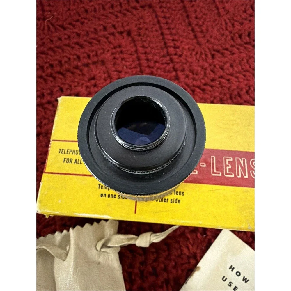 Vintage EDNALITE DUAL-LENS Telephoto/Wide Angle Lens For All Movie Cameras w/Box